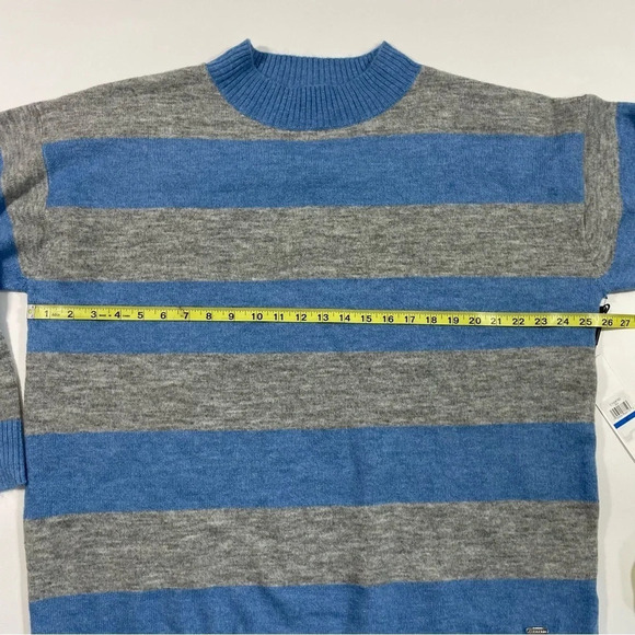 New Calvin Klein Womens Sweater Stripe Blue Grey Size XL - Picture 5 of 6